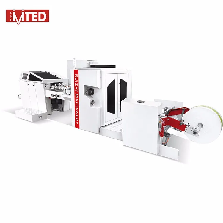 
RZJD-G250J Flat Bottom Food Kraft Paper Carry Bag Making Machinery Price 