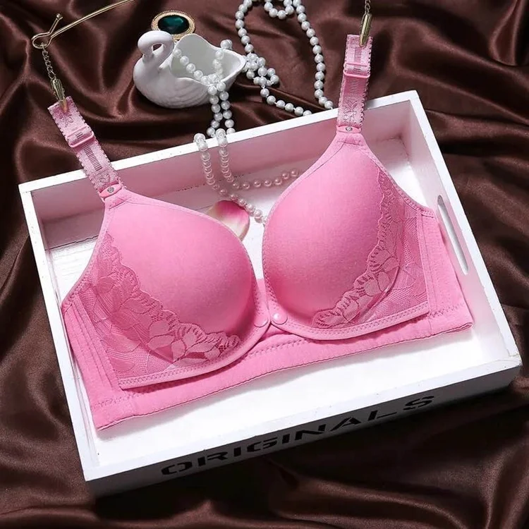 

Solid color wirefree cotton maternity nursing bra