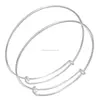 Hot Sale Silver/Gold Plated Copper Adjustable Wire Bangle Bracelet To Add Your Charms