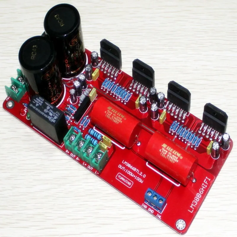 

Taidacent high performance 68W LM3886TF audio 2*100W 2CH C1237 BTL 2.0 pure final stage power LM3886 amplifier pcb board