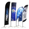 2019 hot sale printed feather shape beach flag for advertising