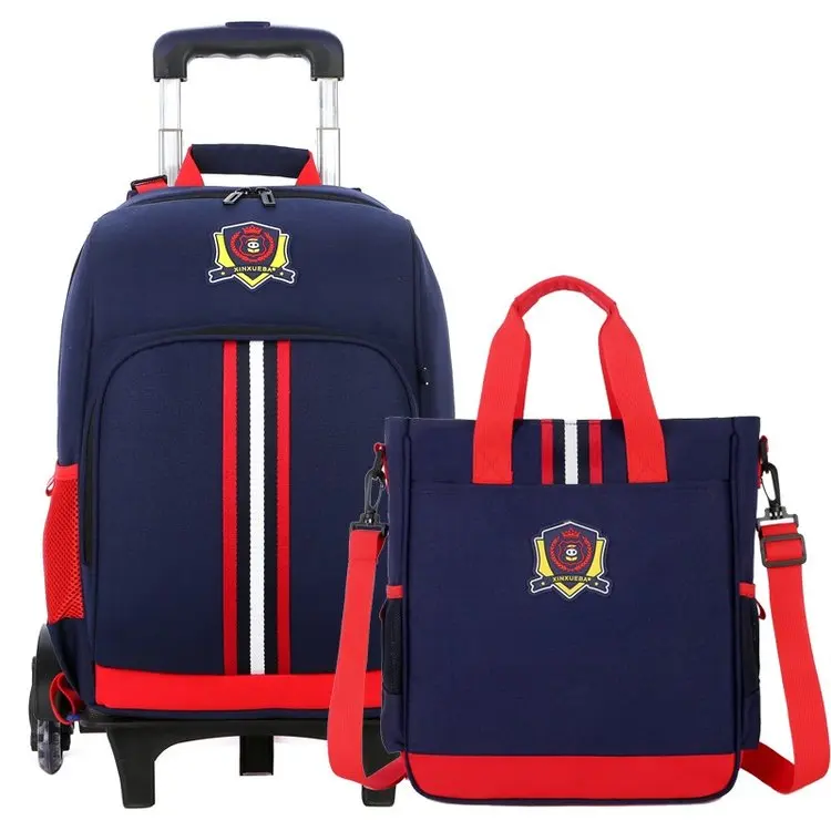 

Sale kids trolley school bags double shoulder high capacity detachable school bag, 3 colors