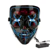 Halloween Carnival Party Rave Masquerade Mask Led Light Up Luminous Neon El Wire Mask For Festival Parties