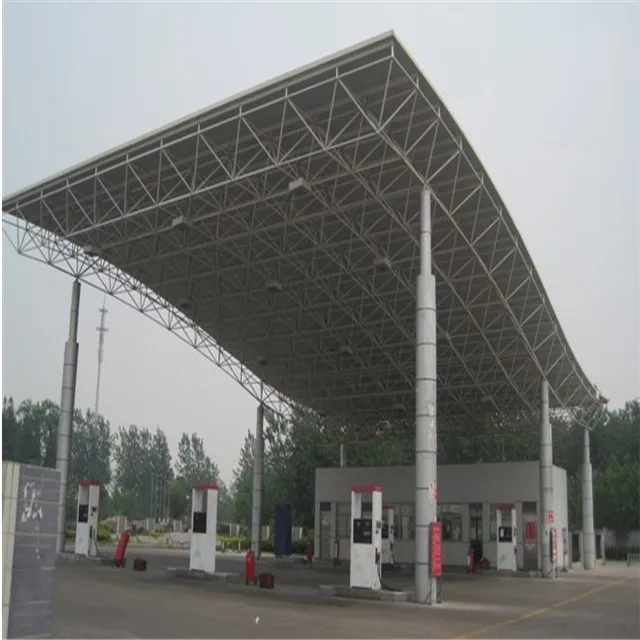 Large Span Steel Structure Space Frame Gas Station Canopy ...