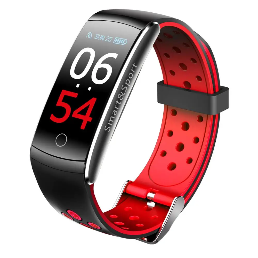 

Fancytech Q8S Heart Rate Blood Pressure Monitor Sports Android Tracker Smart Watch Bracelet, Red/green/gray