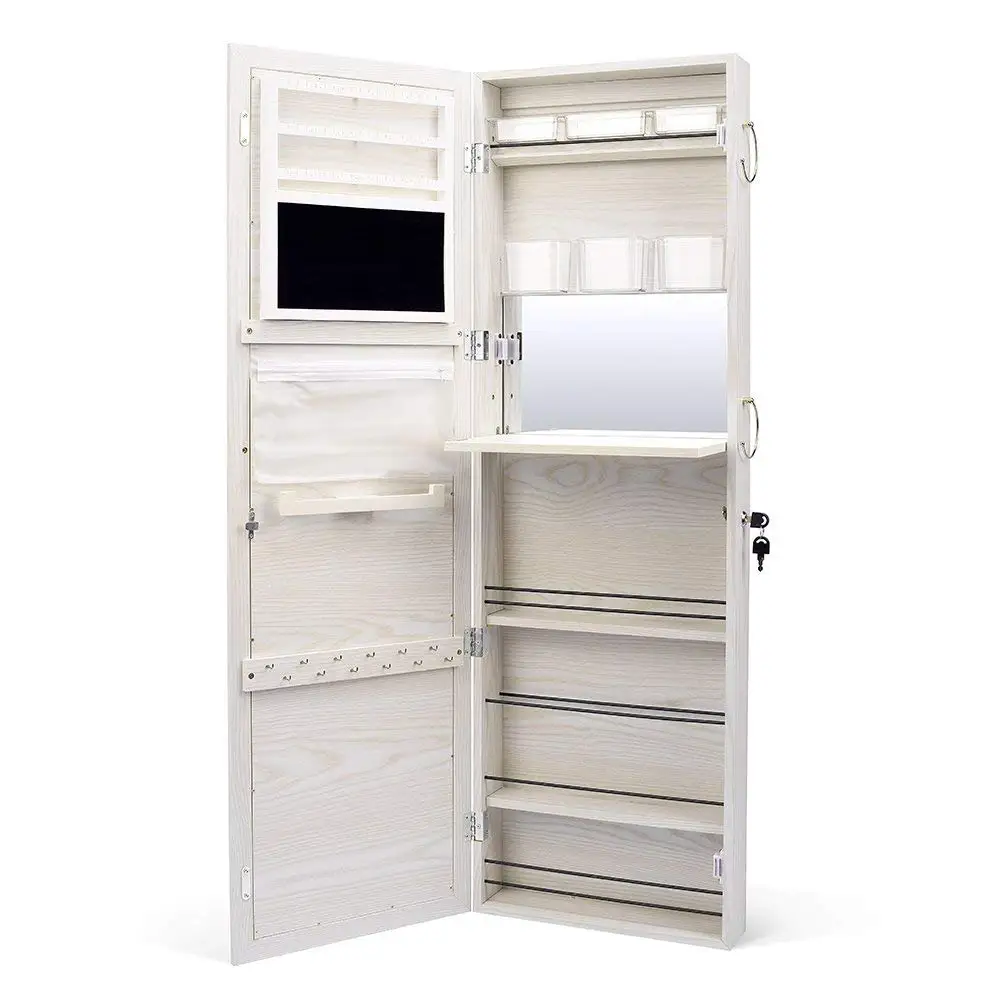 Jewelry Cabinet Wall Door Mounted Lockable Jewelry Armoire