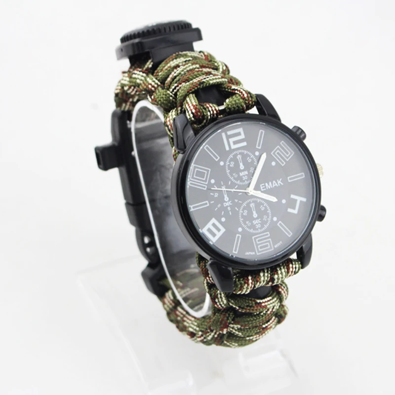 

New military survival paracord most popular outdoor kit watch, As shown