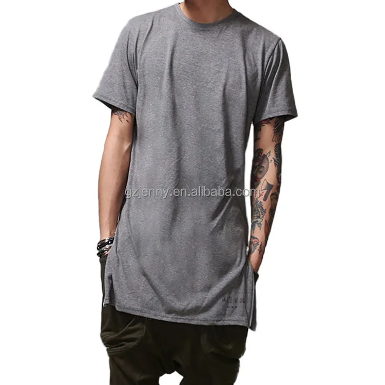 

2018 Fashion Zip Oversize Tee 100% Cotton O Neck Short Sleeve Longline T Shirt Men, Custom color