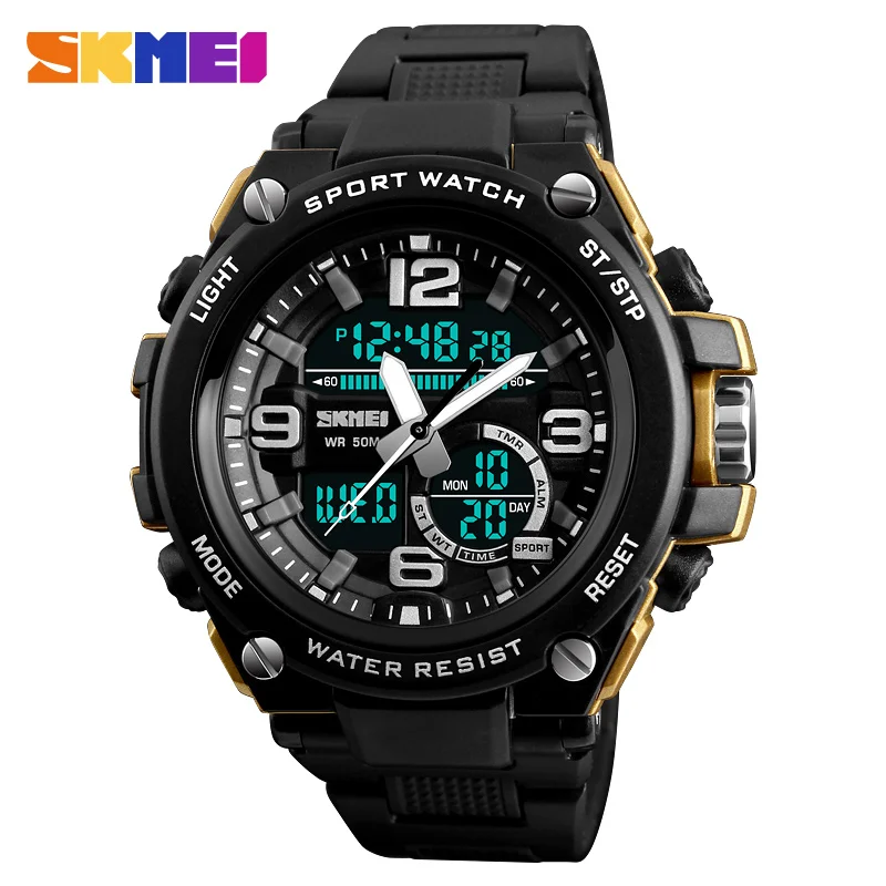 

SKMEI 1340 Fashion Digital-Watch Mens Sports Watches Army Military Wristwatch Erkek Saat Shock Resist Clock Quartz Watch, N/a