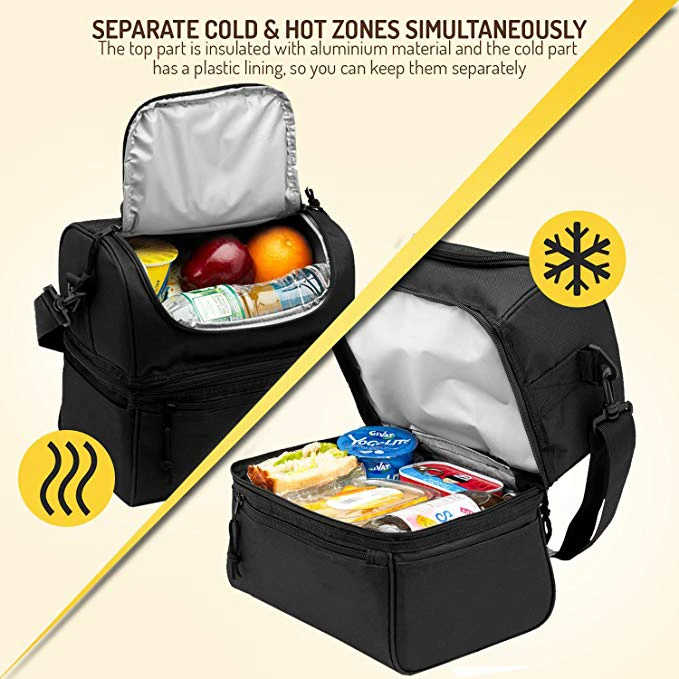 lunch bag with hot and cold compartments