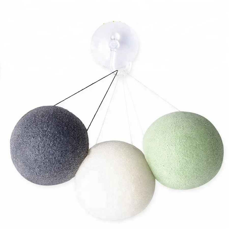 

2021 Private Label Konjac Sponge Organic 100% Natural Facial Sponge with Customized Box, White/ black/ green/ yellow/ pink /purple etc.