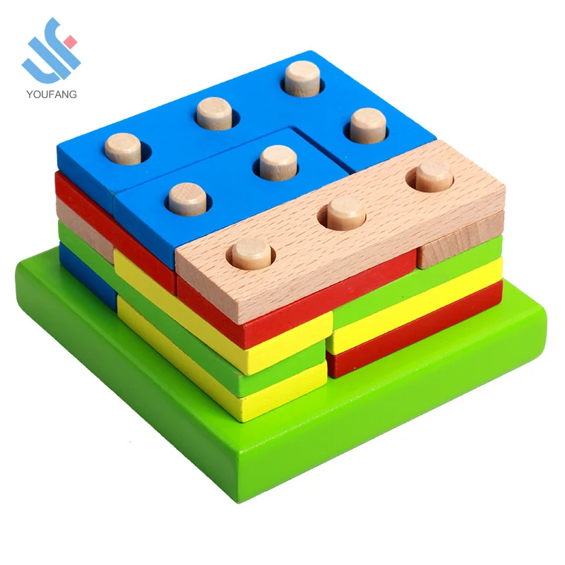 

YF-M602 Wooden Large tower early educational intelligent Garden Game Geometric building blocks for kids, N/a