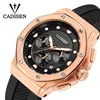 New design Cadisen silicone rubber band rose gold case luxury Chronograph watch for man