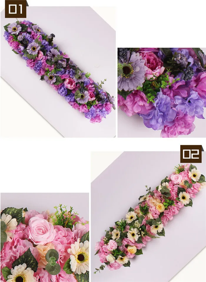 F1421 Artificial Floral Silk Rose Arch Wedding Runner Table Flower 1m