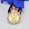 High Quality Customized Canada lacrosse sports Metal Design Medals With Flame Shape