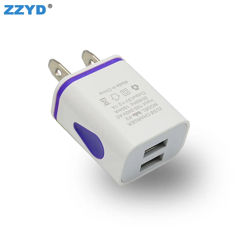 

Dual Led USB Chargers 5V 2.1A Cell Phone Charge Custom Manufacturers Wall Charger For Smartphone