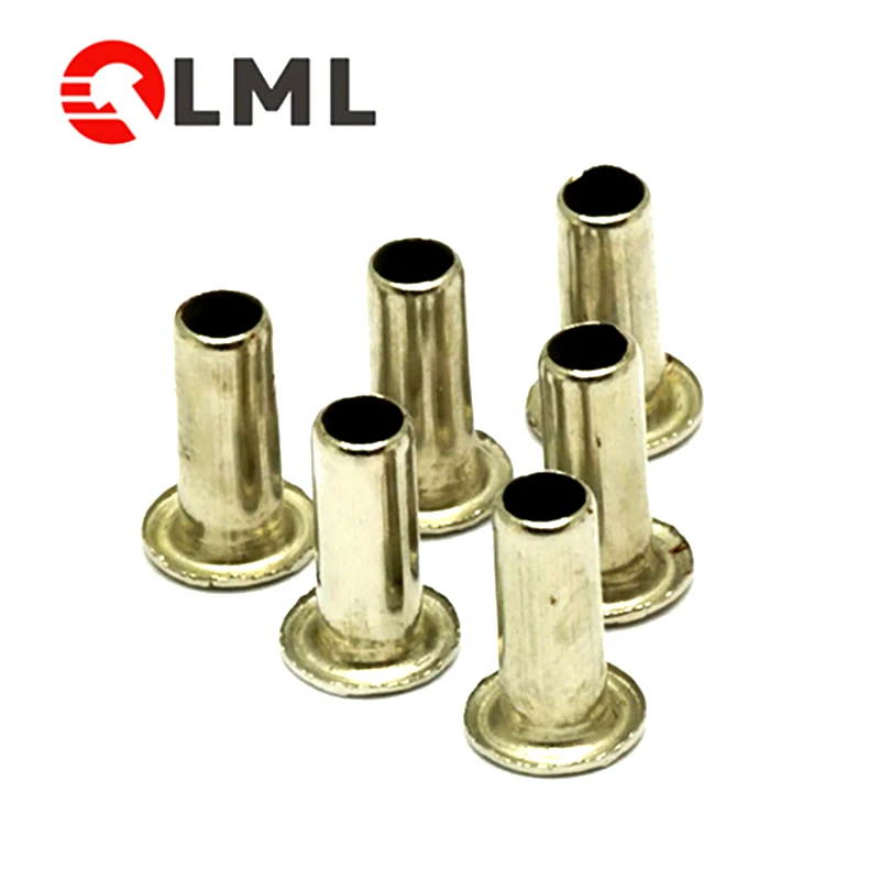 Custom 10mm Round Head Aluminum Copper Brass Semi Tubular Hollow Metal