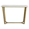 Square stone top base white marble console table