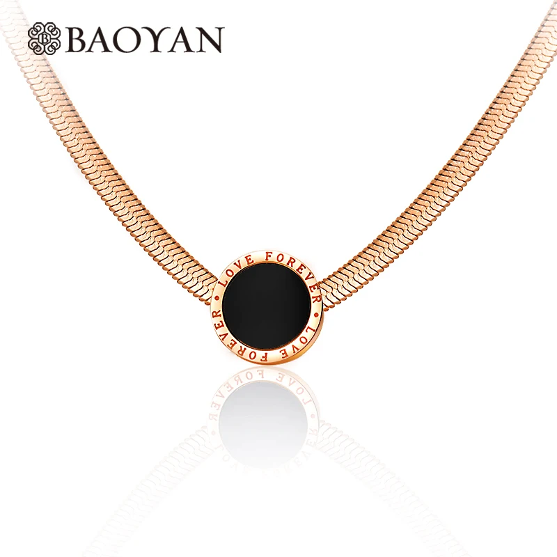 

BAOYAN Women Snake Rose Gold Chain Stainless Steel Chain Necklace