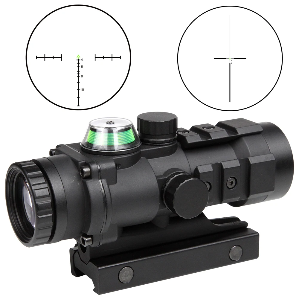 

china red dot sight suppliers 3x32 prism scope with green fiber light operated