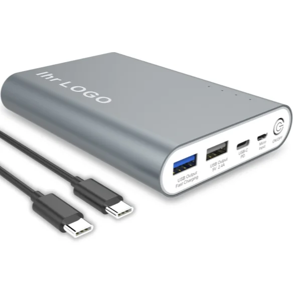 

Power Top 12000mAh with 79W USB C PD + QC power bank, Grey