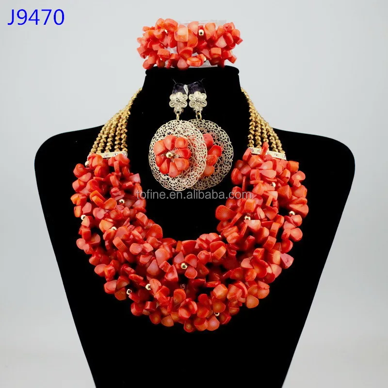 

2017 nigerian coral beads jewelry set wedding jewelry sets