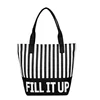 Standard Size Canvas Shoulder Tote Bag Cosmetic Message Bag Leather Handle