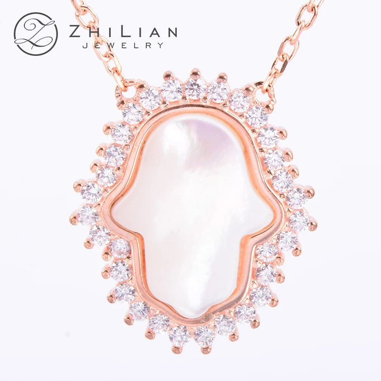 

rose gold pendant natural gemstone necklace for women