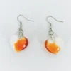 Unique murano glass favor heart shape earrings as girl gift