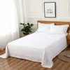 Lace Edge Nature Linen Flat Sheet Sets Queen bedding set