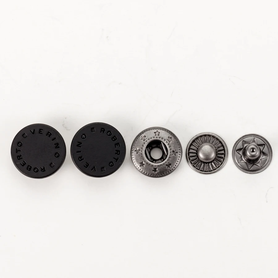 Custom 6mm Matte Black Rubber Metal Snap Buttons For Men Garments - Buy ...