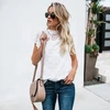 Wholesale Summer 2019 Casual Short Sleeve Hollow Out T-shirt Sexy Lace Embroidery blouse for women