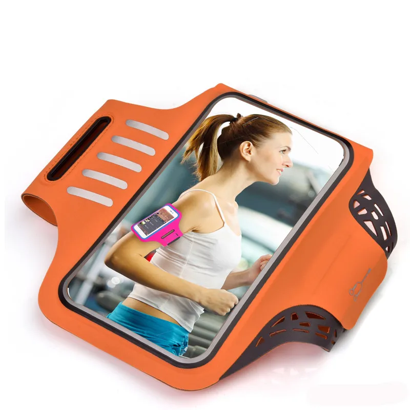 

Unisex Sport Running Arm Bag Lycra Cell Mobile Phone Armband Fitness Yoga Sport Armband for iPhone, Fluorescent green/orange/pink/black