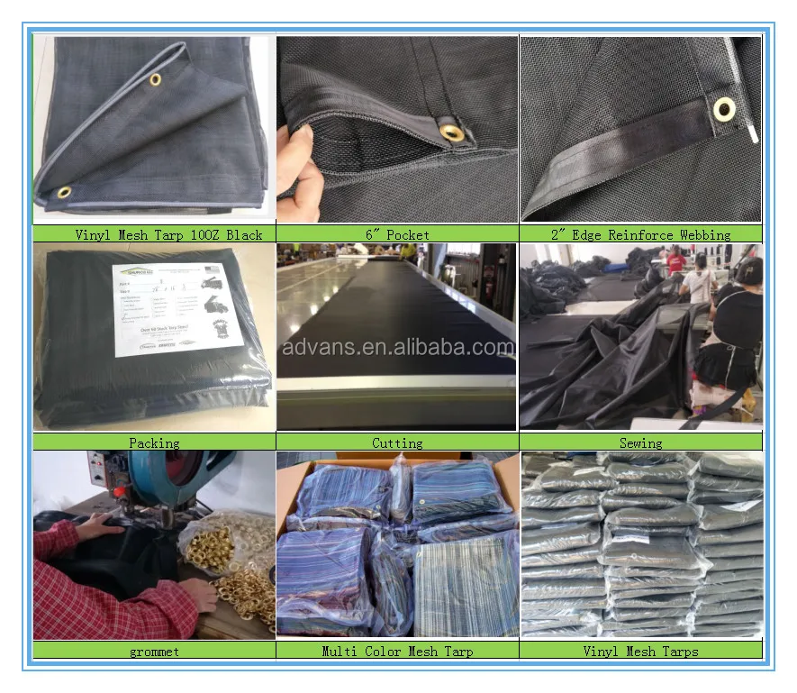 10 oz multi color vinyl pvc coated polyester yarn mesh tarp