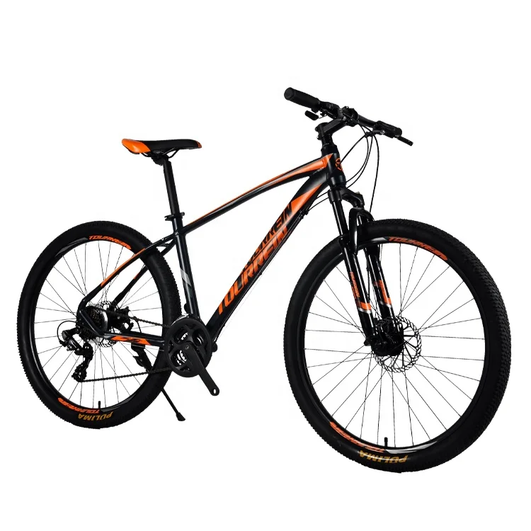 

Aluminum Alloy  24 speed double disc brake mountain bicycle, Orange-black