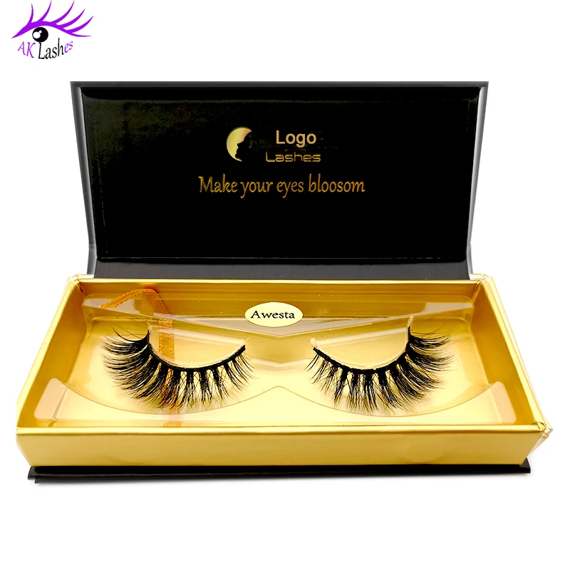 

Top seller natural style 3D mink lashes private label magnetic eyelashes box available, Black