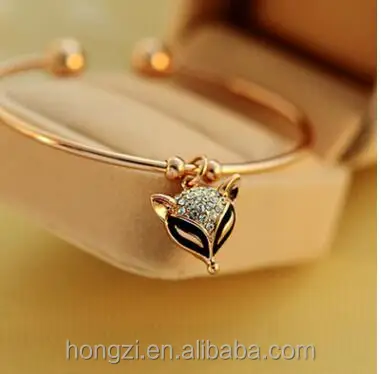 

European and American vintage crystal rose gold bracelet Korean version of the cute diamond bracelet