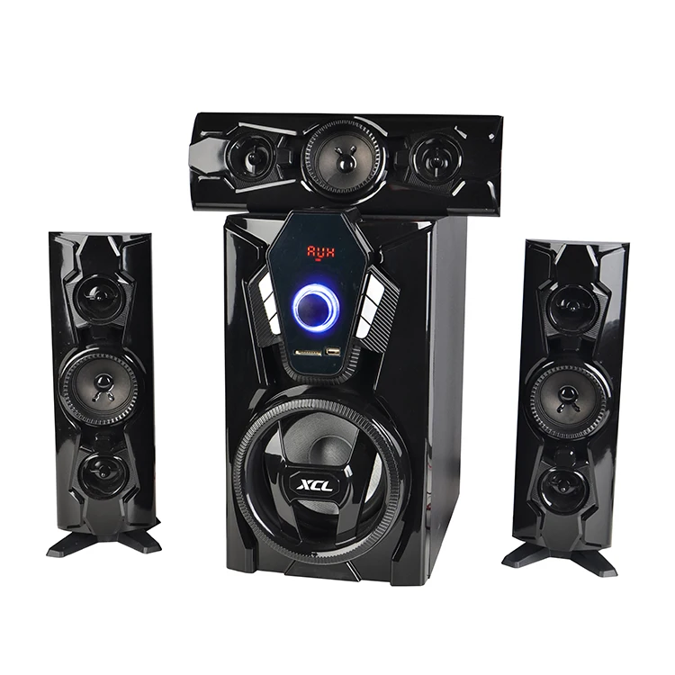 

3.1 5.1 Ch Multimedia home theatre speaker system with usb sd fm bt remote high quality speaker made in China, Black