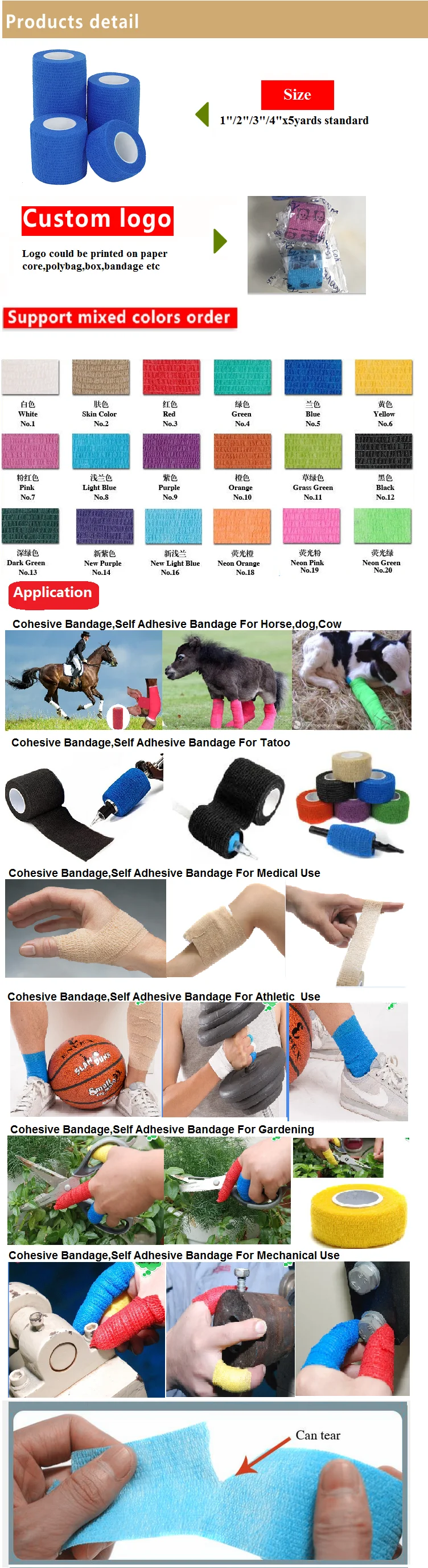 Horse Self Adherent Vet Wrap 10Cm X 4.5M