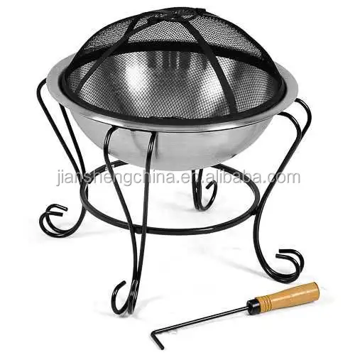 Portable Round Stainless Steel Fire Pit W Cooking Grill Buy