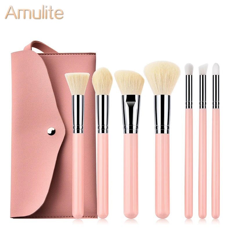 

7pcs Private Label Goat Hair Pink Makeup Brushes Cosmetic brush set