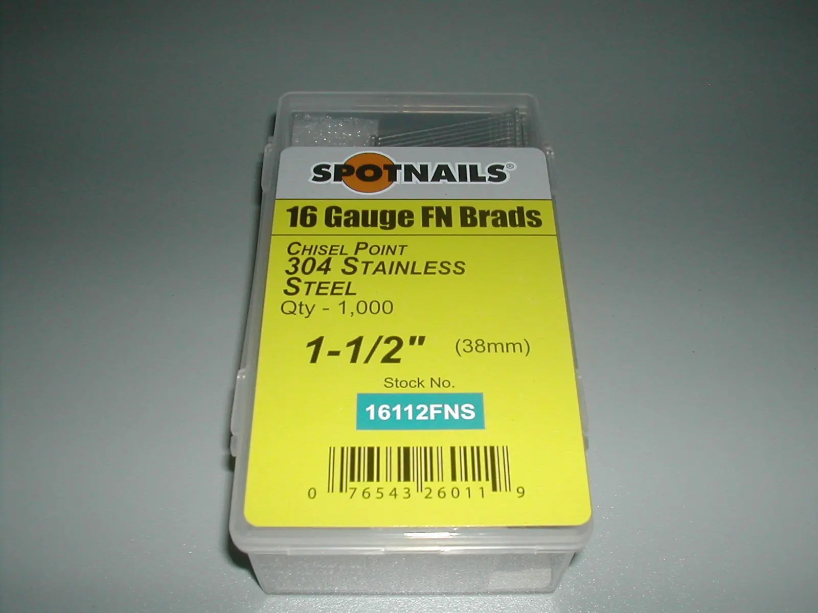 16 Gauge 2 1//2 Inch Galvanized Chisel Point Straight Finish Brad Nails 2.5M 2 PK