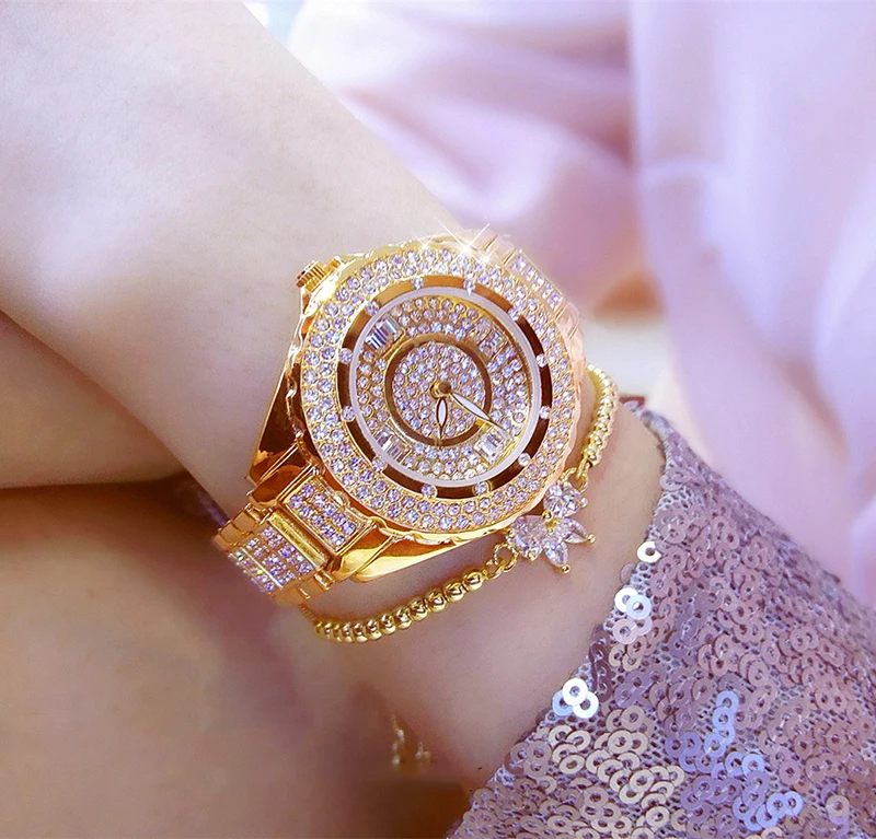 

2019 New Luxury Women Diamond Watches Elegant Dress Quartz Watches Waterproof Ladies Wristwatch (KWT82097), As the picture