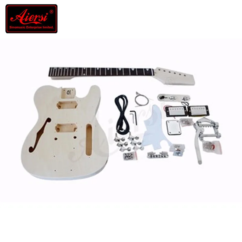 

wholesale price Unfinished DIY Tele Style F Hole Electric Guitar Kits, N/a