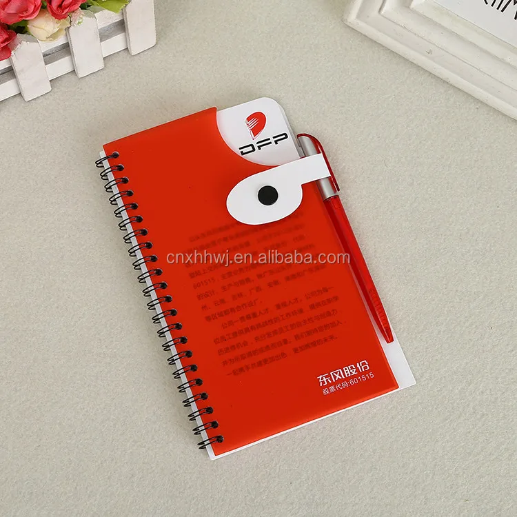 Hardcover Custom Notebook Printing Spiral Pocket Notebook With Pen