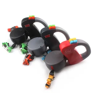 Image of Manufactory dog supplies custom hands free leather nylon retractable auto pet dog leash