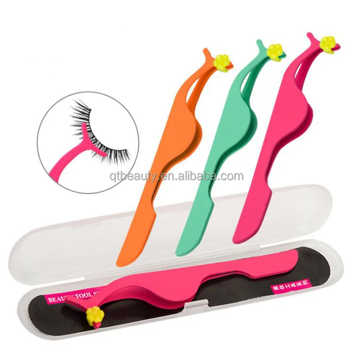 

Stainless steel Top quality colorful eyelashes applicator tweezers, Pink, gold, black, silver , as customer request