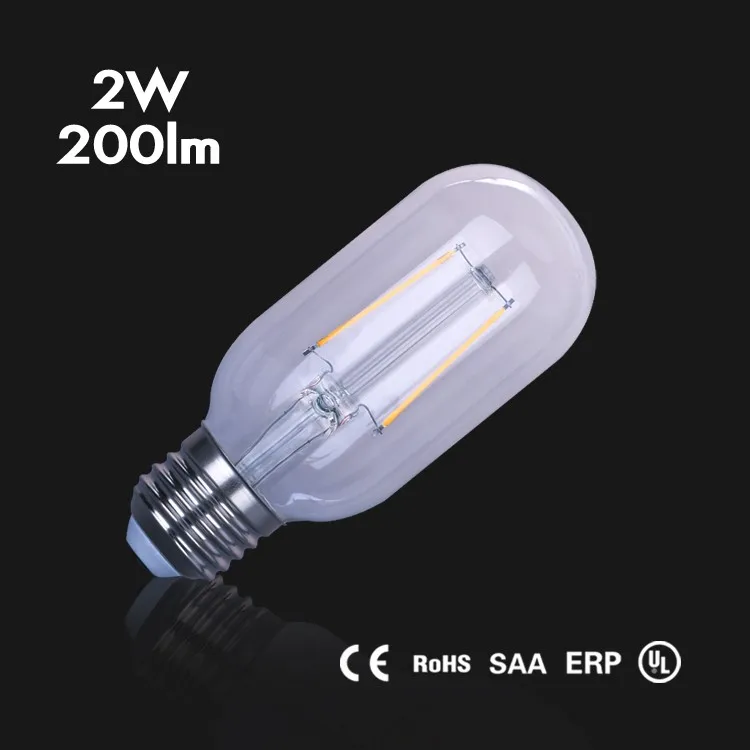 newest CE ROHS SAA T45 led filament bulb E16 E26 E27 B22 led filament bulb light