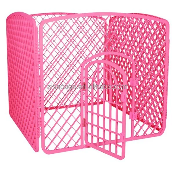 

plastic dog playpen pen fence for dog, White pink blue