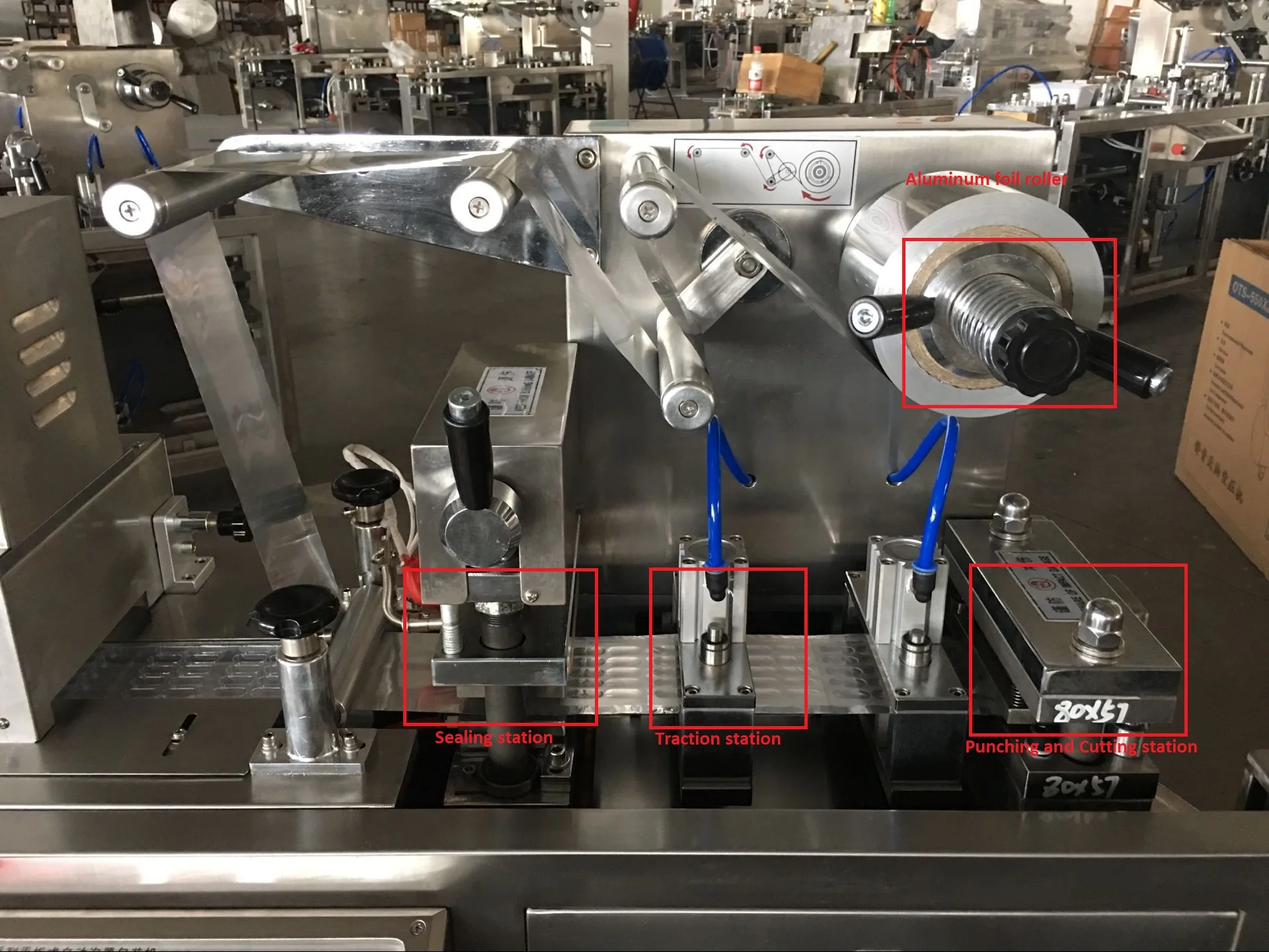 
DPP-80 Factory Price Pharmaceutical Tablet Capsule Pill Aluminum Plastic Hot Forming Small Automatic Blister Packing Machine 